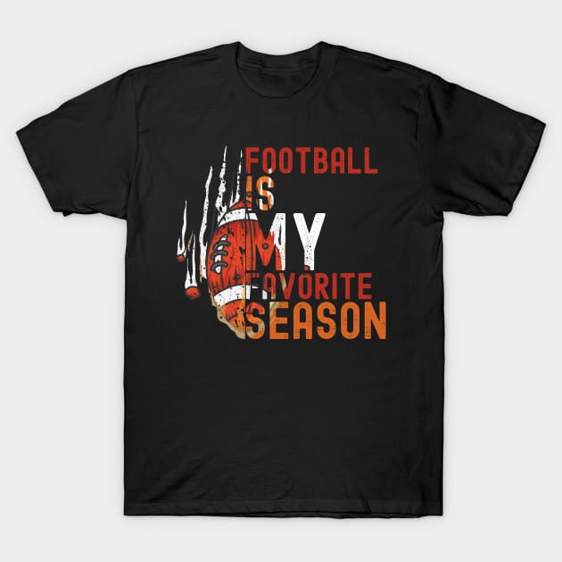 Football Is My Favorite Season | Colorful Meteorite Ball T-Shirt by Nonconformist